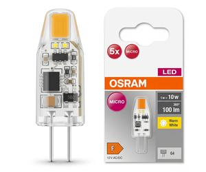 OSRAM LED BASE PIN G4 1W 827 Transparent 50 pièces - Blanc Chaud, Haute Performance