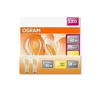 Osram LED Star Classic A40 LED lampe pour la prise E27, forme de poire, fil, 470 lumens, blanc chaud (2700k), remplacement des ampoules 40W conventionnelles, non dimmables, 2 pack