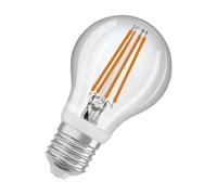 Osram LED Star Classic avec détecteur de mouvement et de lumière du jour, forme d'ampoule, 7,3 W / 806 lm, EEK A, lumière (2700 K), en verre transparent sans plomb, culot E27, diamètre 60 mm.