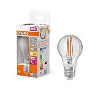 OSRAM LED Star Classic avec détecteur de mouvement et de lumière du jour, forme d'ampoule, 7,3 W / 806 lm lumière blanc chaud (2700 K), en verre transparent sans plomb, E27, 60 mm DM, lot de 4