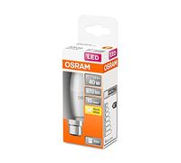 Osram LED Star Classic B40, ampoule LED givrée en forme de bougie, culot B22d, blanc chaud (2700K), 470 lumens, remplacement des ampoules conventionnelles 40W, 1-pack