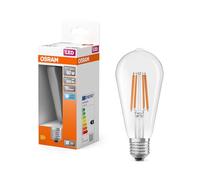 OSRAM LED Star Globe LED-Lampe in klassischer Edison-Kolbenform, 6.5 W / 806 lm, 4000 K für kaltweißes Licht, CRI 80, klares bleifreies Glas, E27 Sockel, IP20 64mm DM,6-Pack