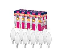 Osram LED Star Value Classic B40 LED lampe pour la chaussette E14, forme de bougie, FR, 470 lumens, blanc chaud (2700k), remplacement des ampoules de 40W conventionnelles, non dimmables, 10 pack