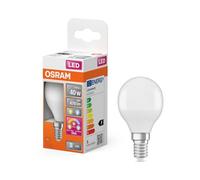 Osram LED Superstar Classic en forme de mini bouavec trois scènes lumineuses : Relax, Active, Sleep. En plastique givré, 4,9 W, E14, 2 700-4 000 K, contrôlabvia un interrupteur mural, paquet de 6
