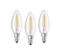 Osram - Lot de 3 Ampoules LED Filament Flamme - Culot E14-4 W Equivalent 40 W - Blanc Froid 4000K