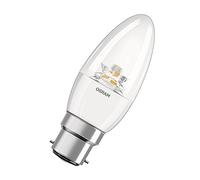 Osram - Lot de 6 ampoules bougie transparentes LED B40 avec variateur d'intensité 5,7 W = 40 W B22d Culot à baïonnette 827 Blanc chaud 220-240 V - 50/60 Hz