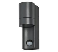 Osram Luminaire extérieur ENDURA CLASSIC ISIDOR W S, applique murale, GU10, gris foncé, aluminium, installation facile, éclairage indirect, IP65, capteur de lumière du jour, détecteur de mouvement