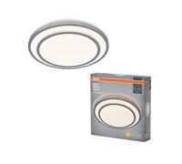 Osram OR ERLIN Plafonnier LED 390 mm, argenté, 24 W, 2700 lm, couleur blanc chaud, répartition de la lumière très homogène, longue durée de vie, module LED fixe, rond e protection IP20