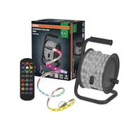 OSRAM Outdoor Flex RGB LED Streifen 20M IP65, incl. télécommande, extensible jusqu'à 50 m, avec enrouleur de câble, câble de raccordement, accessoires
