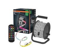 OSRAM Outdoor Flex RGB LED Streifen 15M IP65, incl. télécommande, extensible jusqu'à 50 m, avec enrouleur de câble, câble de raccordement, accessoires