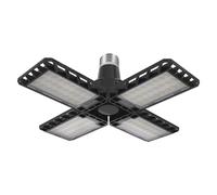 OSRAM Plafonnier Highbay Blade en plastique noir, avec lames lumineuses réglables, offre 23 W ou 2350 lm en blanc neutre avec 4000 K, filetage E27, diamètre 231 mm, IP20