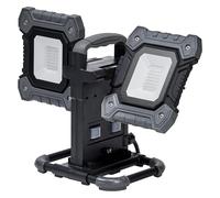 Osram Projecteur de travail LED VAL FLEX, gris foncé/noir, 2x30W, 6450lm, blanc froid, avec têtes orientables à 270° verticalement et à 180° horizontalement, avec câble, IP54, 6500K.