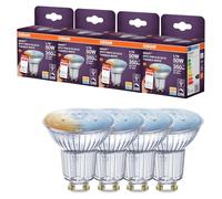 Osram Spot LED SMART PAR16, réflecteur GU10, 4,7 W, ZigBee 3.0, blanc réglable 2 700-6 500 K, intensité variable, contrôle par application, Alexa,4-Pack