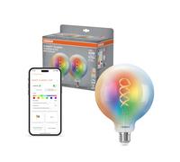 Osram SMART+ Lampe Globe filament RGB (lot de 2, E27, 5W) - RGB + blanc chaud à froid - Matter via Wi-Fi - fonctionne avec Alexa, Google, Apple