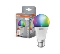 OSRAM SMART+ RGBW, lampe LED B22d avec Matter over Wifi, spécialement conçue pour ALEXA - installation facile en un clic,remplace 60W, blanc chaud à blanc froid, 16 millions de couleurs RGB, pack de 1