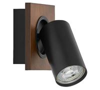 Osram Spot décoratif Mercury - 1 x 3,4 W - 230 lm - Aspect bois - Noir - Tête réglable - Polyvalent - Spot d'intérieur - Ampoules LED remplaçables - Couleur de lumière blanc chaud - GU10
