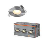 Osram Spot Set Spot LED encastrable, 4,9 W, 200 lm, 2 700 K, Ø 85 mm, 120 °, nickel satiné, aluminium, blanc chaud, lot de 3
