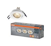 Osram Spot Set Spot LED encastrable DIM Flexible 3,7 W Blanc, 2 700 K Blanc chaud, Aluminium, Dimmable, Montage par clic, Lot de 3