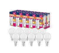 Osram Valeur d'étoile LED Classic P40 LAMPE LED pour la prise E14, forme de goutte, FR, 470 lumens, blanc chaud (2700k), remplacement des ampoules de 40W conventionnelles, non dimmables, 10 pack