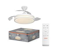 OSRAM Ventilateur de plafond LED Blanc, Ø 106,5 cm, blanc chaud, 3000 K / | Ceiling fan Coromuel, Ceiling Fans with Lighting, Blanc, 1065 mm dia, 50000 h, pack de 1