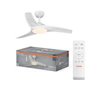 Osram Ventilateur de plafond LED Blanc, Ø 106,5 cm, blanc chaud, 3000 K / | Ceiling fan Garoa, Ceiling Fans with Lighting, Blanc, 1065 mm dia, 50000 h, pack de 1