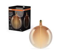 Osram Vintage 1906 Big Globe est une décorative à intensité variabdotée de la technologie magnétique à filament LED. Il offre 4,8 W pour 200 lm,E27, verre marron thé, diamètre 200 mm, CRI 80.