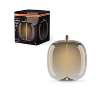 Osram Vintage 1906 Big Oval, ampoule LED décorative avec verre fumé, avec nouveau filament ultra-mince et magnétique, culot E27, 4 watts, blanc chaud cosy (1800K), faible consommation d'énergie