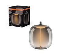Osram Vintage 1906 Big Oval est une décorative à intensité variaben plastique dotée de la technologie magnétique à filament LED, 12 W, 400 lm,E27, 1800K, design fumé, diamètre 250 mm, CRI 80.
