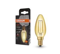 Osram Vintage 1906® Classic B Fil LED lampe, E14, Mini-Tens Shape classique, or, 2,5 W, 220lm, 2400k, couleur de confort blanc chaud, consommation d'énergie très faible, durée de vie longue durée