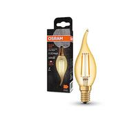 Osram Vintage 1906® Classic Ba Fil LED lampe, E14, Candt avec pointe incurvée, or, 2,5 W, 220lm, 2400k, couleur de confort blanc chaud, consommation très faible d'énergie, durée de vie longue durée