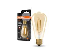 Osram Vintage 1906® Classic Edison FIL 60 LED lamp, E27, dimmable, Edison shape, gold, 7.2W, 806lm, 2400K, reduced warm white light, low consumption, long life