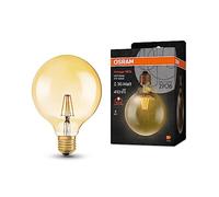 Osram Vintage 1906® Classic Globe125 Fil LED lampe, E27, forme sphérique, or, 4W, 410lm, 2400k, couleur confortable chaude, consommation très faible d'énergie, durée de vie à long terme
