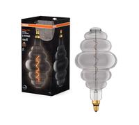 Osram Vintage 1906 smoke tinted LED lamp, 4.8W, 100lm, beehive shape with 200mm diameter & E27 base, warm white light, dimmable filament, life of up to 15,000 hours