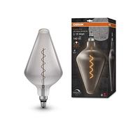 Osram Vintage 1906 smoke tinted LED lamp, 4W, 140lm, tapered shape with 193mm diameter & E27 base, warm white light, dimmable filament, life of up to 15,000 hours