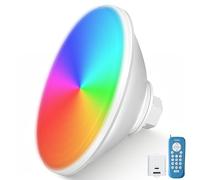 OSREE Projecteur Piscine LED PAR56, 30W RGB Lampe Piscine Dimmable Couleur 1200lm, Minuteur 2/4/6H, Ampoule Piscines avec Télécommande, IP68 Étanche Spot pour Piscines Liner et Béton, 12V AC