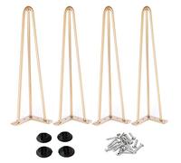 Osring Lot de 4 Pieds de Table en épingle à Cheveux de 66 cm avec 3 tiges de 1,3 cm de diamètre, Pieds en épingle à Cheveux en métal Robuste pour Table Basse et Banc de terrasse, Pieds en épingle à