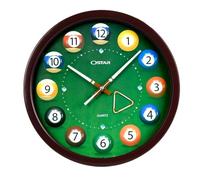 OSTAR Grande horloge murale en forme de boule de billard, fonctionne avec piles, aiguille de queue, quartz de qualité sans tic-tac, 35,6 cm