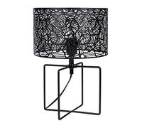 Ostaria 33017 Lampe en Métal Ajouré Noire 'Calathéa' - Luminaire d'ambiance Douille à vis : E27 + abat jour ajouré métal - Dim : D25xH35cm