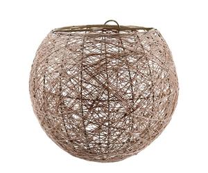 Ostaria 34727 Abat-jour boule tissé en coton - Suspension boule colori Naturel Beige - Diamètre 20 cm - Abat-jour Suspension Non Electrifié