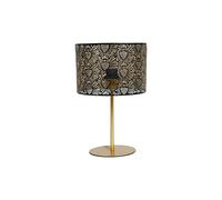 Ostaria 36164 Lampe à poser en Métal ajouré 'Corazon' extérieur Noir et Intérieur Dorée - Douille E27 à vis - Dim : D22xH35cm - luminaire modèle Corazon noir et doré