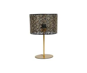 Ostaria 36164 Lampe à poser en Métal ajouré 'Corazon' extérieur Noir et Intérieur Dorée - Douille E27 à vis - Dim : D22xH35cm - luminaire modèle Corazon noir et doré