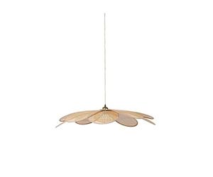 Ostaria 36192 - Plafonnier en bambou, Suspension Grande Margaux en bambou - diamètre 90 cm - couleur naturelle - Plafonnier d'intérieur E27 pour salle à manger, salon, chambre