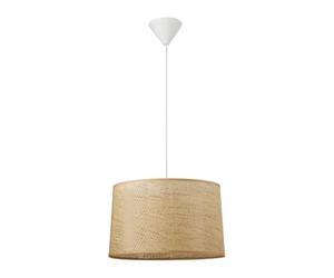 Ostaria 37611 Suspension Cylindrique Tissage Rotin Naturel D35cm - Plafonnier en rotin Dim : D35xH22cm