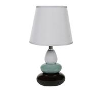 Ostaria LAMPE GALET CERAMIQUE GRISE, VERTE ET NOIRE ABAT-JOUR GRIS