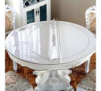 OstepDecor Nappe Transparente Ronde 140 cm Ø - Protection Table Épaisse Antitâche & Antidérapante - Toile Cirée Lavable et Résistante - Nappe Plastique pour Intérieur et Extérieur