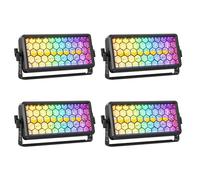 Osusuent 120W LED Rétro Lumière de Scène,RGBW COB Wallwasher Stroboscope Matricielle Faisceau Dynamique,Disco Lumières con DMX512 Automatique,Sonore,pour Mariage Soirée Bar DJ Noël,4 PCS