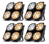 Osusuent 400W LED COB Par Lumière de Scène,Projecteur COB+RGB Blanc Froid/Chaud Lumiere Theatre Effets,Strobe DMX512 Contrôle Sonore,Lumière Disco pour église Mariage éclairage Fête Festival,4 PCS