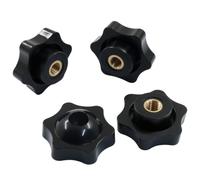OSVJE Lot de 10 boutons de serrage à filetage moleté | Prune 6 étoiles en forme de bouton de poignées, écrous filetés à vis, tête hexagonale traversante, diverses applications