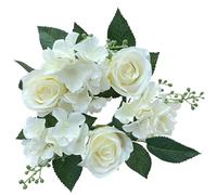 Otbushit Anneaux de Bougie de 4 Pouces, couronnes Roses artificielles, Couronne Bougies en Soie, Anneaux noël pour Centre Table Mariage, fête, décoration Table à la Maison, Blanc