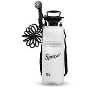 Otbushit Douche de Camping Portable 10L avec Pistolet pulvérisateur 10 Fonctions et Tuyau de 9, 84 Pieds, randonnée en Plein air, Lavage Voiture, Jardinage